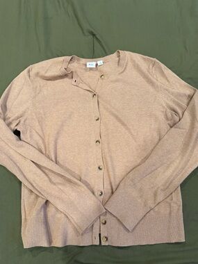 Gap Soft Taupe Button-Up Cardigan